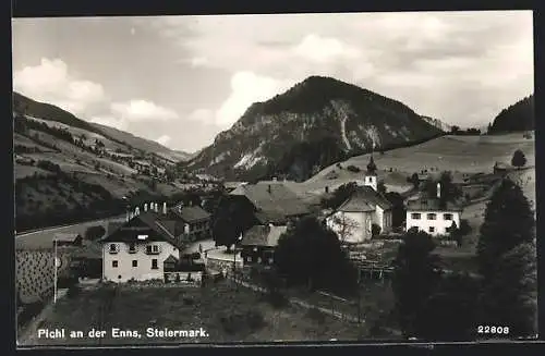 AK Pichl an der Enns, Ortsansicht aus der Vogelschau