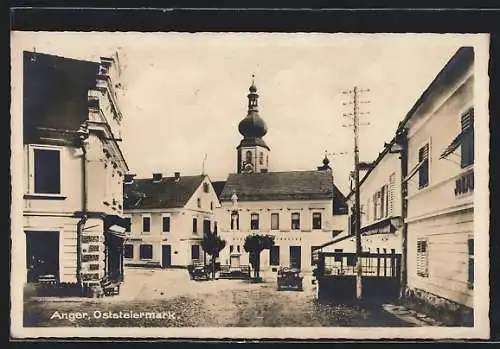 AK Anger, Ortsplatz mit Kirchblick