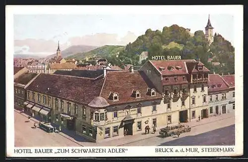 AK Bruck a. d. Mur, Hotel Bauer Zum Schwarzen Adler