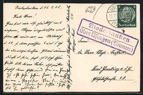 AK Landpoststempel Niederlauken über Usingen (Taunus)