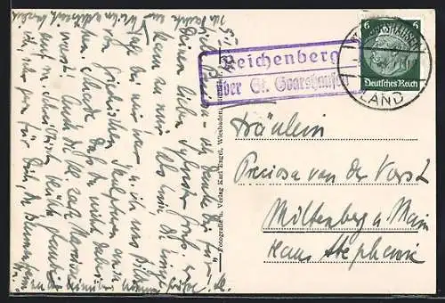 AK Landpoststempel Reichenberg über St. Goarshausen