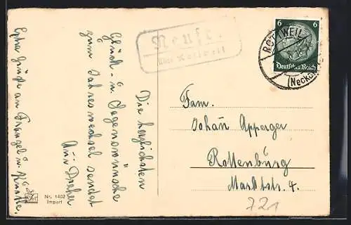 AK Landpoststempel Neufra über Rottweil