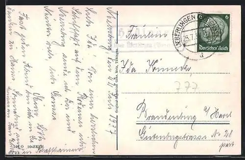 AK Landpoststempel Hödingen über Überlingen (Baden)