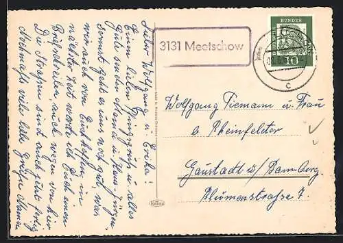 AK Landpoststempel 3131 Meetschow