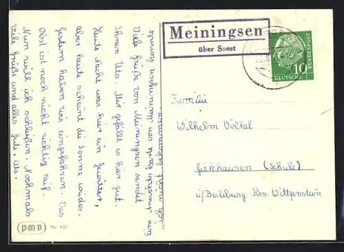 AK Landpoststempel Meiningsen über Soest