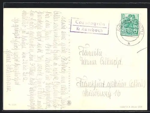 AK Landpoststempel Carolagrün Kr. Auerbach