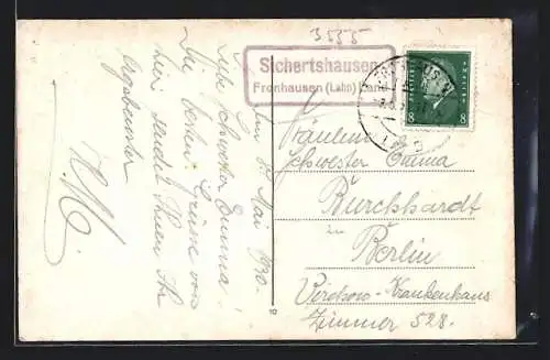 AK Landpoststempel Sichertshausen /Fronhausen (Lahn) Land