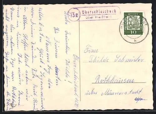 AK Landpoststempel Oberschleichach über Hassfurt