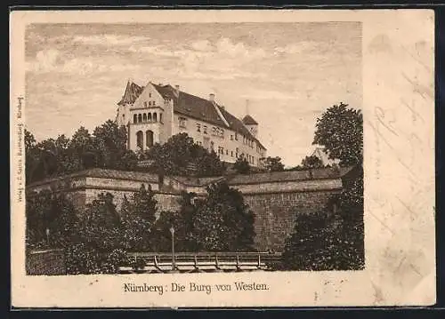 AK Nürnberg, Burg von Westen