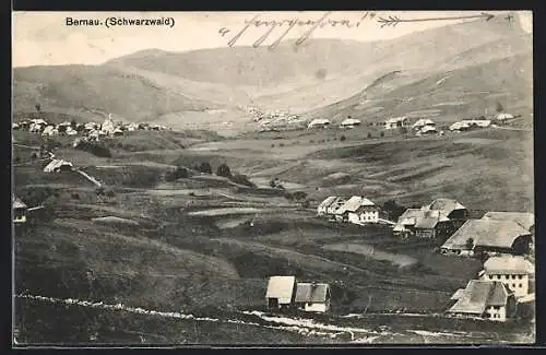 AK Bernau /Schwarzwald, Ortsansicht aus der Vogelschau