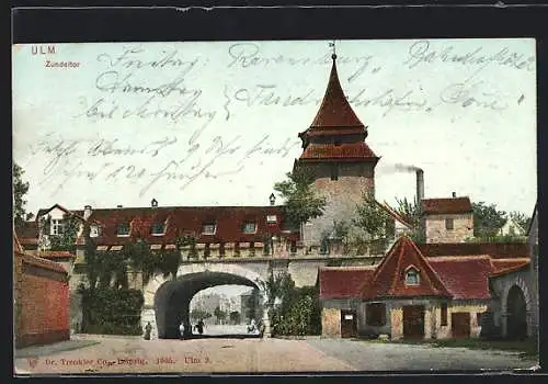 AK Ulm / Donau, Partie am Zundeltor