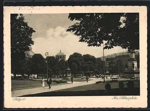 AK Stuttgart, Partie am Schlossplatz
