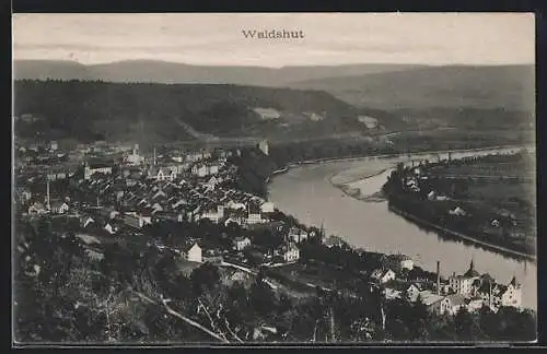 AK Waldshut, Ortsansicht aus der Vogelschau