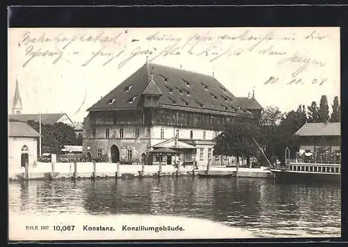 AK Konstanz, Das Konziliumsgebäude vom Wasser aus