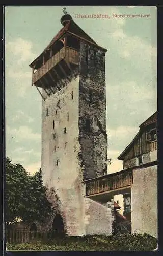 AK Rheinfelden, Blick hoch zum Storchennestturm