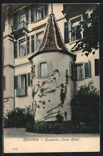 AK Konstanz, Hussturm am Insel-Hotel