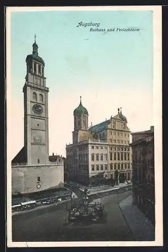 AK Augsburg, Rathaus und Perlachturm