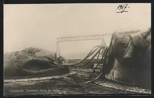 AK Constanza, Zerstörte Erdöl-Tanks im Hafen