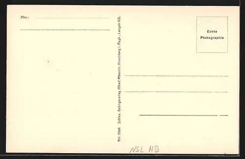 AK Querseiffen i. Riesengebirge, Ortsansicht mit dem Gerichtskretscham