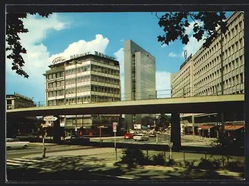 AK Düsseldorf, City mit Blick nach dem Thyssen-Hochhaus