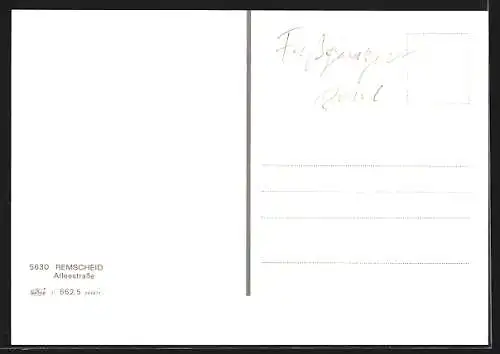 AK Remscheid, Partie in der Alleestrasse