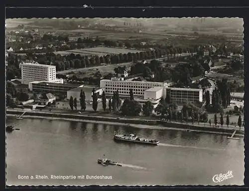 AK Bonn a. Rhein, Rheinpartie mit Bundeshaus