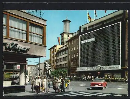 AK Hagen i. W., Strassenpartie mit Pressehaus