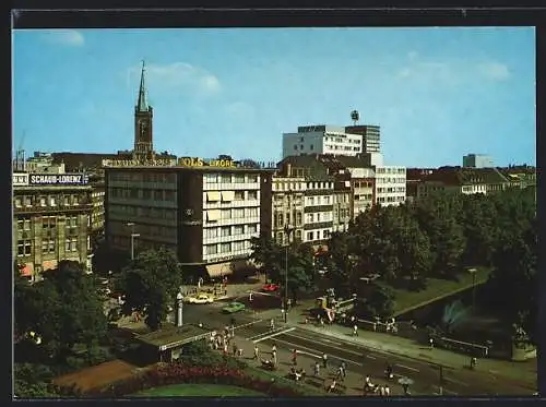 AK Düsseldorf, Die Königsallee aus der Vogelschau