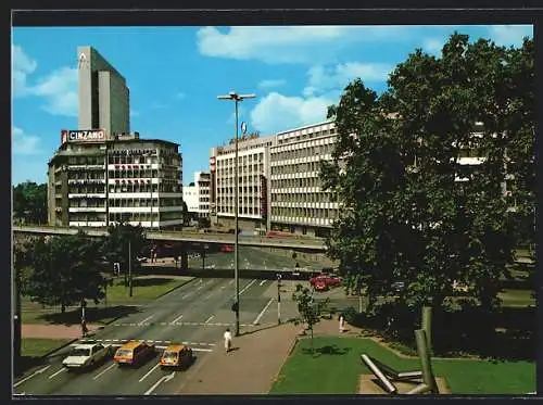 AK Düsseldorf, Blick von der Börse auf die Berliner Allee