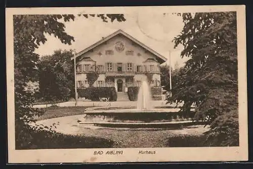 AK Bad Aibling, Springbrunnen am Kurhaus