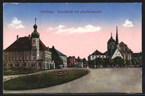 AK Altötting, Kapellplatz mit Gnadenkapelle