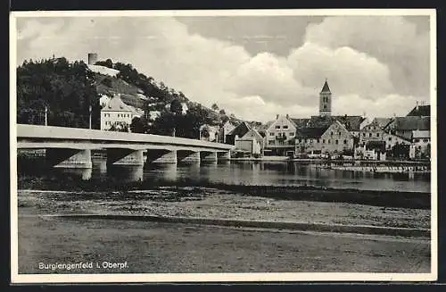 AK Burglengenfeld i. Oberpf., Teilansicht mit Brücke