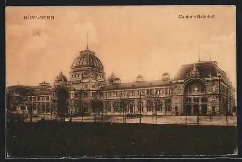 AK Nürnberg, Blick auf den Central-Bahnhof