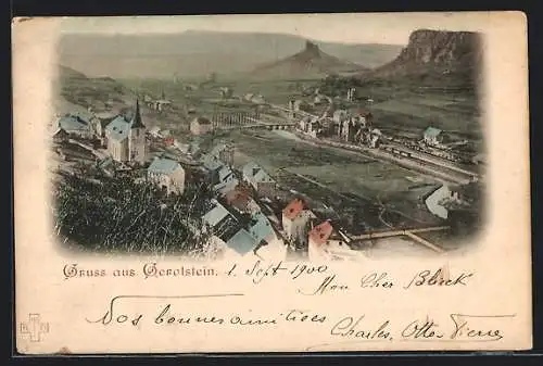 AK Gerolstein, Ortsansicht vom Berg aus