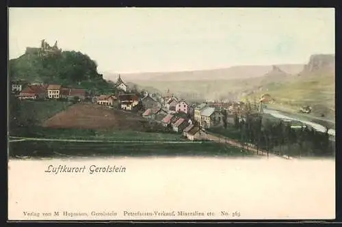 AK Gerolstein, Ortsansicht gegen Auburg und Tiefebene