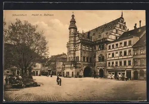 AK Schweinfurt, Marktplatz mit dem Rathaus