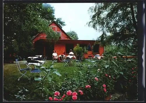AK Brünkendorf, Restaurant und Kaffeegarten Schwedenschanze, Gäste im Garten