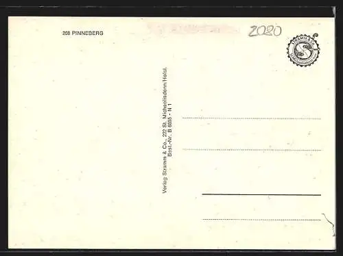 AK Pinneberg, Blick auf das Rathaus, Drostei, Strassenpartie