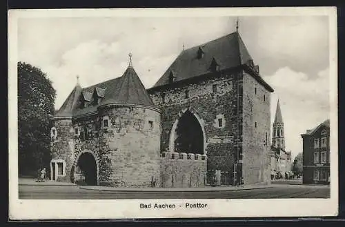AK Bad Aachen, Blick auf das Ponttor
