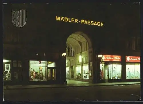 AK Leipzig, Die Mädler-Passage bei Nacht