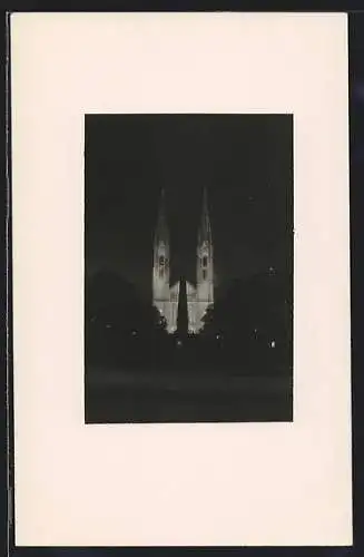 Foto-AK Wiesbaden, Die St. Bartholomäus-Kirche zum 50-jährigen Prieserjubiläum 1929
