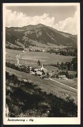 AK Balderschwang, Ortsansicht mit Bergpanorama