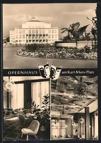 AK Leipzig, Opernhaus am Karl-Marx-Platz