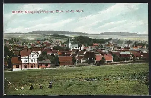 AK Elbingerode, Blick von der Wiese auf die Stadt