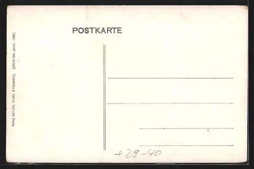 Goldfenster-AK Rochsburg, Ortsansicht mit dem Schloss