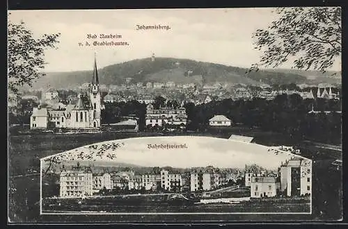 AK Bad Nauheim, Ortsansicht v. d. Gradierbauten, Johannisberg