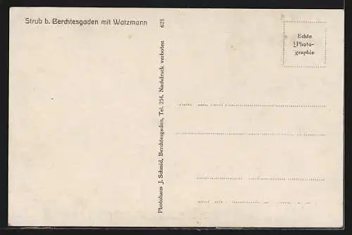 AK Strub b. Berchtesgaden, Ortsansicht mit Watzmann