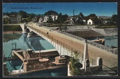 AK Schweinfurt, Ortsansicht mit Mainbrücke