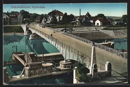 AK Schweinfurt, Ortsansicht mit Mainbrücke