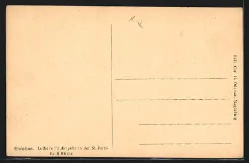 AK Eisleben, Martin Luthers Taufkapelle in der St. Petri-Pauli-Kirche